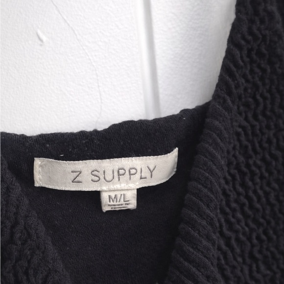 Z Supply Black Textured Stretch Midi Dress Spaghetti Strap Lined - Picture 4 of 6